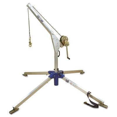 Confined Space Rescue Davit System, 2-Piece, Aluminum, 1/4 in Winch Lifeline Rope, 350 lb Load Capacity