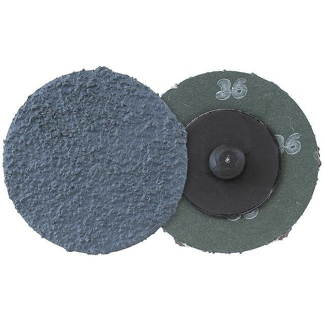 Walter 09D503 3-inch 36 grit SPINLOCK zirconia aluminia resin fiber flap disc, blue-grey abrasive, sanding disc