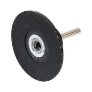 Walter 09X203 2-inch SPINLOCK backing pad, black rubber disc with center hub and steel mandrel shank, backing pad