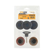 Walter 09Z992 2-inch SPINLOCK starter kit, blister pack with assorted flap discs and mandrel, 30000 RPM, starter kit
