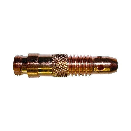 Best Welds TIG collet body 1/8 in for torch 17, 18, 26, brass knurled body with threaded end and gas port holes