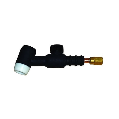 Best Welds 17V TIG torch assembly air cooled 150A, rigid head with valve, 60-degree angle, white ceramic cup, brass fitting