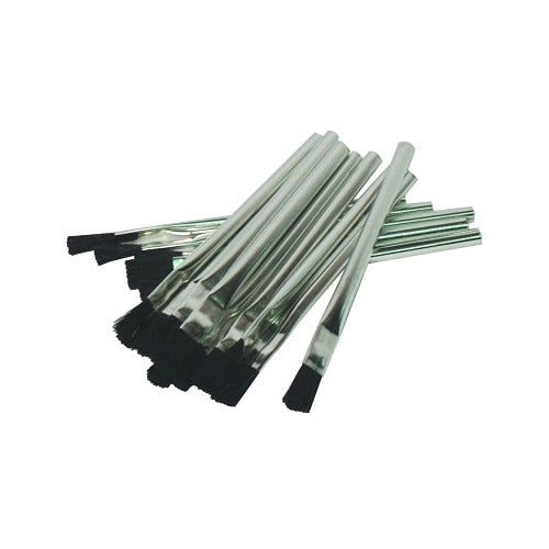 ANCHOR BRAND Acid Brushes 6 in L, 1/2 in W bristle heads with polished metal handles bundled together, acid brushes