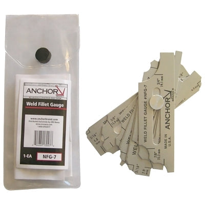 Weld Fillet Gauge with Case, 22 Gauge Size, Stainless Steel