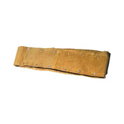 Best Welds TIG cable cover large 22 ft, tan split leather with metal snap fasteners along full length, flat lay view