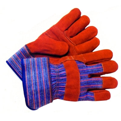 Work Gloves, Large, Cowhide, Blue