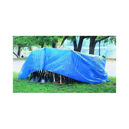 ANCHOR BRAND 8 ft x 10 ft blue polyethylene multiple use tarp covering equipment outdoors tarp