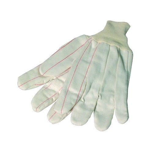 ANCHOR BRAND natural corded cotton/polyester double-palm gloves with knit wrist work gloves