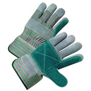 Leather Palm Gloves,Canvas Back; Premium Select Shoulder Leather; Split Cowhide, Large,Pearl Gray