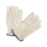 ANCHOR BRAND Quality Grain Cowhide Leather Driver Gloves Medium natural unlined shirred elastic back pair
