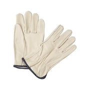 ANCHOR BRAND Quality Grain Cowhide Leather Driver Gloves X-Large natural unlined shirred elastic back pair