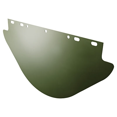 Replacement Visor, Dark Green, Unbound, 9-3/4 in H x 19 in L, For Most Manufacturer ins Head Gear/Cap Adaptors