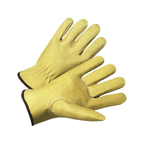 ANCHOR BRAND Premium Grain Pigskin Driver Gloves Large beige unlined leather work gloves pair