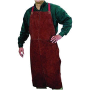 Premium Side Split Cowhide Leather Bib Apron, 24 in W, 42 in L, Lava Brown