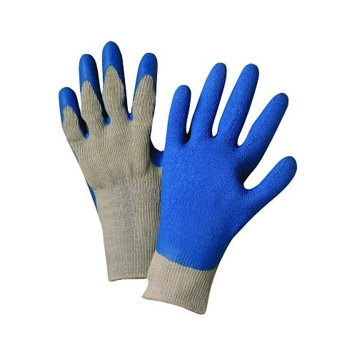 ANCHOR BRAND Latex Coated Gloves Large blue latex palm gray knit back coated work gloves pair