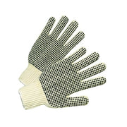 ANCHOR BRAND Medium Weight Seamless String-Knit Gloves double-sided PVC dot grips natural white knit wrist