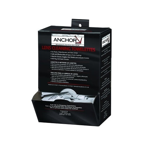 ANCHOR BRAND Lens Cleaning Towelette Dispenser 100 per box black cardboard dispenser box
