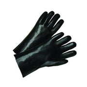 ANCHOR BRAND PVC Coated Gloves standard smooth grip cotton knit interlock lining 12 in Large black gauntlet gloves