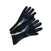 ANCHOR BRAND PVC-Coated Jersey-Lined Gloves rough grip 12 in Large black gauntlet cuff gloves pair