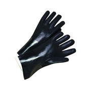 ANCHOR BRAND PVC-Coated Jersey-Lined Glove sandpaper grip 14 in Large black long gauntlet gloves pair