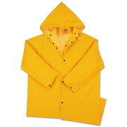 48 in Raincoat with Detachable Hood, 0.35 mm, PVC over Polyester, Yellow, Medium