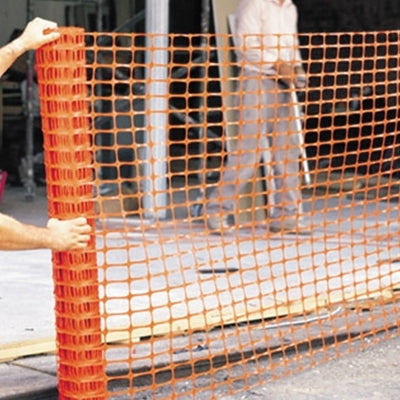 Safety Fence, 4 ft x 100 ft, Polyethylene, Orange, Chain Link Style