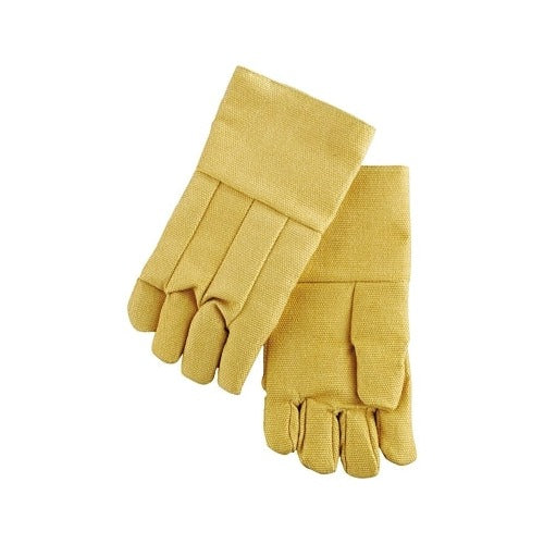ANCHOR BRAND High Heat Wool-Lined Gloves Large, yellow fiberglass with gauntlet cuff, gloves