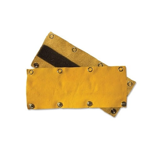 ANCHOR BRAND Leather Sweatband, tan cowhide with brass snap fasteners, dark contrast panel, sweatband