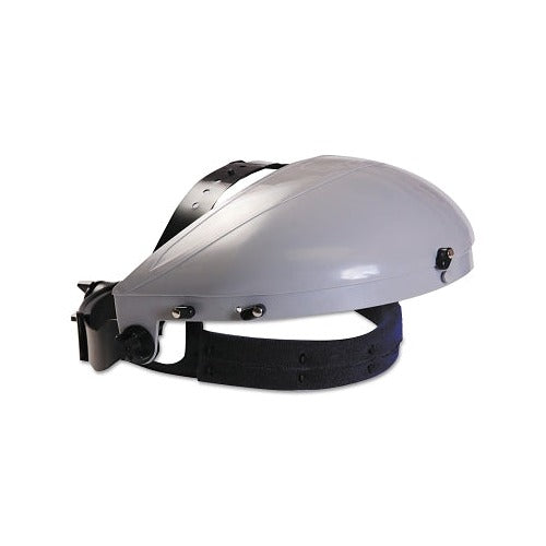 ANCHOR BRAND Visor Head Gear headband, gray plastic crown with black ratchet strap, headgear