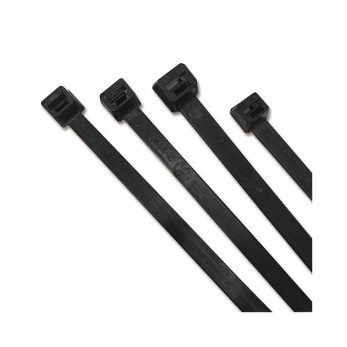 ANCHOR BRAND UV Stabilized Cable Tie 50 lb tensile, 11.1 in L, black nylon ties with mounting head, 100 EA/BG, cable tie