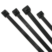 UV Stabilized Cable Tie, 120 lb Tensile Strength, 9 in L, Black, 100 EA/BG