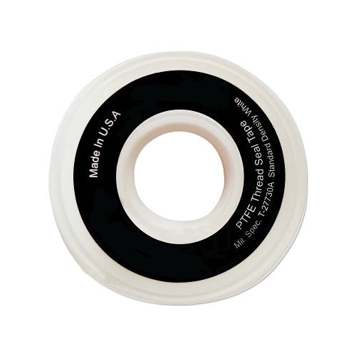 ANCHOR BRAND White PTFE Thread Sealant Tape 1 in x 1296 in L roll with black and white label, sealant tape