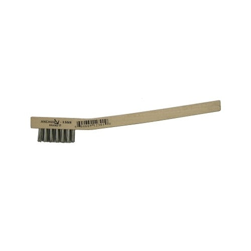 ANCHOR BRAND Utility Brush, stainless steel bristles with curved wood block handle, brush