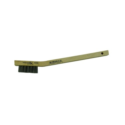 ANCHOR BRAND Utility Brush, stainless steel bristles with straight wood handle, hole hang tab, brush