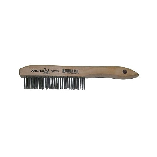 ANCHOR BRAND Hand Scratch Brush, stainless steel bristles with wood shoe handle, scratch brush