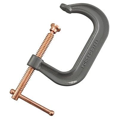 Drop Forged C-Clamp, Sliding Pin Handle, 3-1/4 in Throat Depth, 4 in L