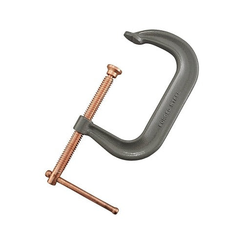 ANCHOR BRAND drop forged C-clamp with sliding pin handle, 4-1/8 in throat depth, 6 in length, copper-tone spindle, C-clamp
