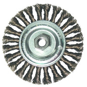 Standard Twist Knot Wheels, 6 in D, 1/2 in Face, 0.23 Stainless Steel Wire
