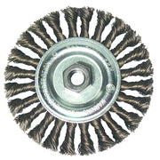 Standard Twist Knot Wheels, 6 in D, 1/2 in Face, 0.23 Stainless Steel Wire