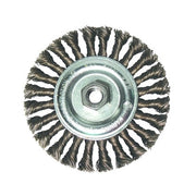 ANCHOR BRAND standard twist knot wheel brush, 6 in diameter, 1/2 in face, stainless steel wire, wheel brush