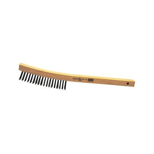 ANCHOR BRAND Hand Scratch Brush 14 in L, 4 x 18 rows steel bristles, curved wood handle, scratch brush