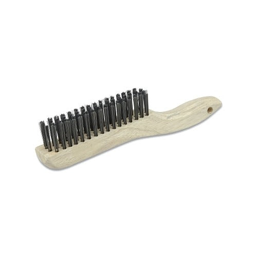 ANCHOR BRAND Hand Scratch Brush 10 in L, 4 x 16 rows steel bristles, wood shoe handle, scratch brush