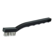 Inspection Brush, 7-1/2 in L, 3 x 7 Rows, Stainless Steel, Straight Plastic Handle