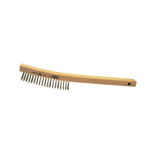 ANCHOR BRAND Hand Scratch Brush 6 in, 4 x 18 rows stainless steel bristles, curved wood handle, scratch brush