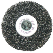 Crimped Wheel Brush, 3 in D, .008 in Carbon Steel Wire