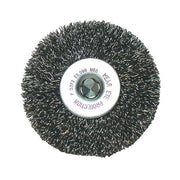 ANCHOR BRAND crimped wheel brush, 2 in diameter x 3/8 in width, 0.0118 in carbon steel wire, wheel brush