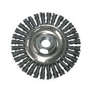 ANCHOR BRAND stringer bead wheel brush, 4 in diameter x 4 in width, 0.02 in carbon steel wire, wheel brush