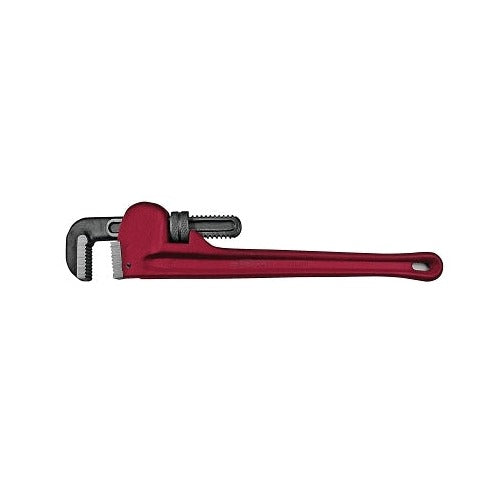 ANCHOR BRAND adjustable pipe wrench, 18 in, 15 degree head angle, drop forged steel jaw, red pipe wrench