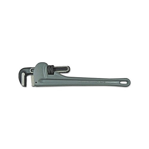 ANCHOR BRAND aluminum pipe wrench, 14 in, 15 degree head angle, drop forged steel jaw, gray pipe wrench