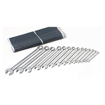 15 Piece Combination Wrench Set, 12 Points, SAE, Nickel Chrome Plated Finish